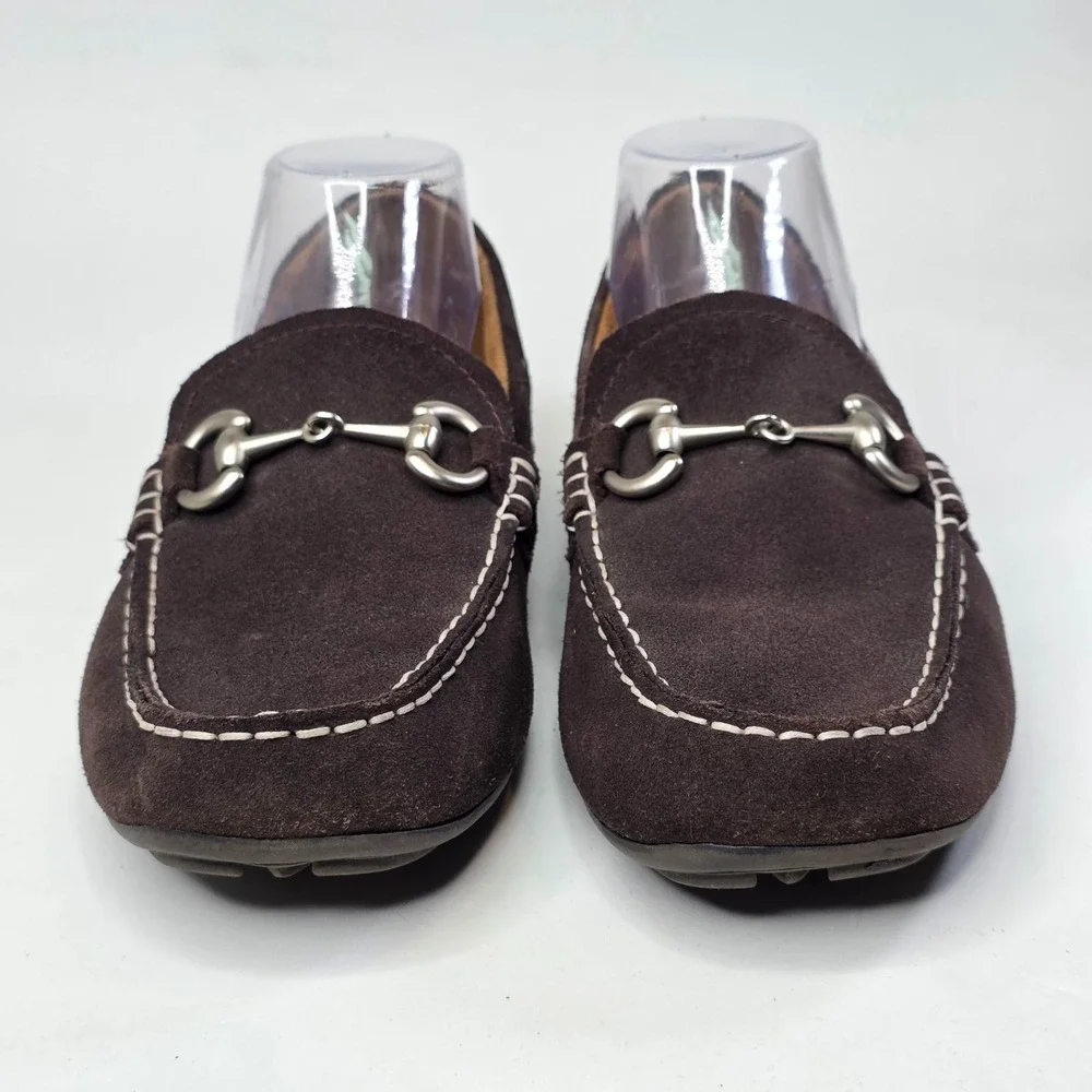 Nunn Bush Men's Loafers Size 8.5 M Dark Brown Suede Slip On Horsebit Dress Shoes